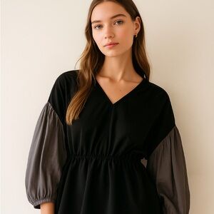 Others Follow Black and Gray Blouse